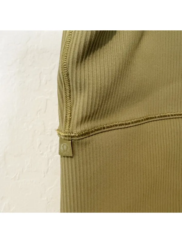 Lululemon Power‎ Pivot Tank Size 10 Bronze Green Ribbed Reversible Crop Classic - Image 7