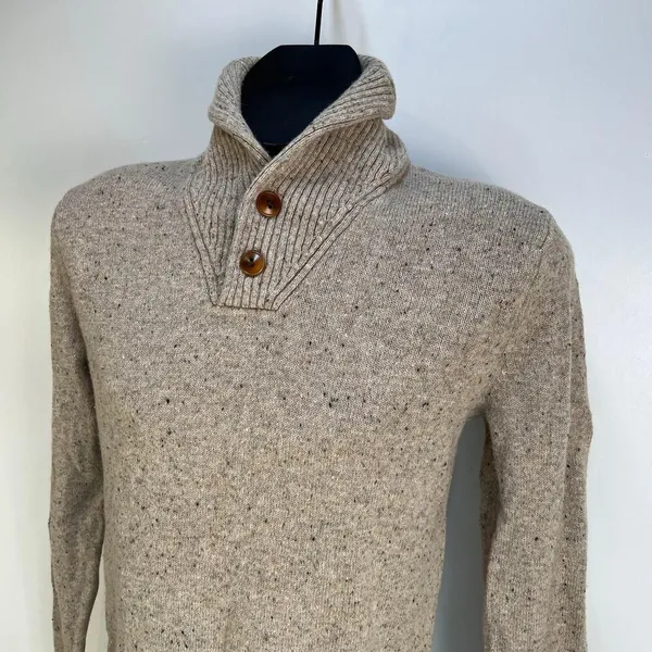 J. Crew Rugged Merino Shawl Collar Donegal Sweater Knit Pullover - Image 2