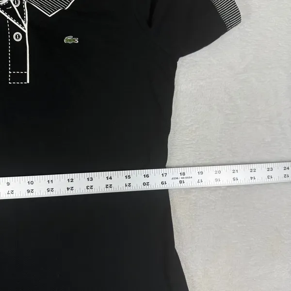 Lacoste Womens Black Piqué Cotton Stretch Polo T-Shirt Dress Size 42 F4811 - Image 5