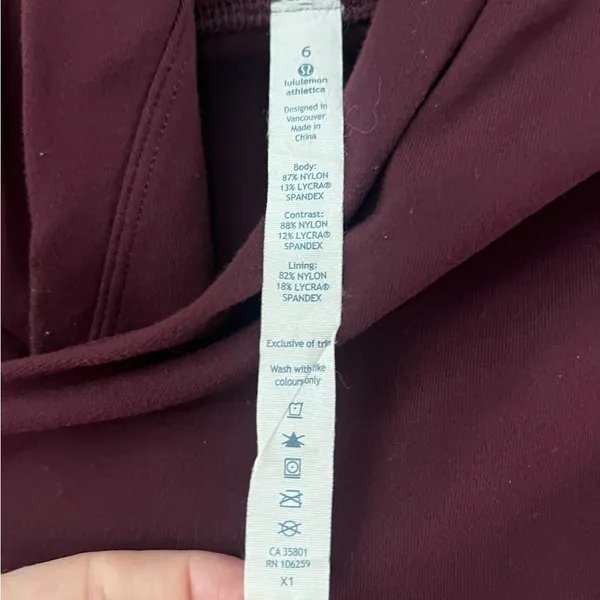 Lululemon Bhakti Yoga Jacket Luon Bordeaux Red Size 4 - Image 3