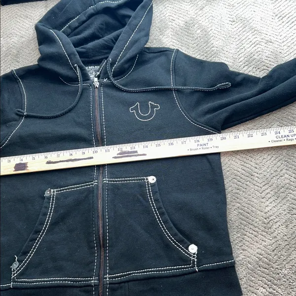 True Religion World Tour Zip Hoodie Women’s Large Black Buddha Graphic - Image 10