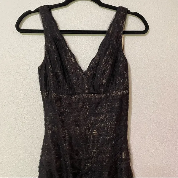 Monique Lhuillier Black Lace Sleeveless Mermaid Dress Formal Womens 0 Whimsigoth - Image 3