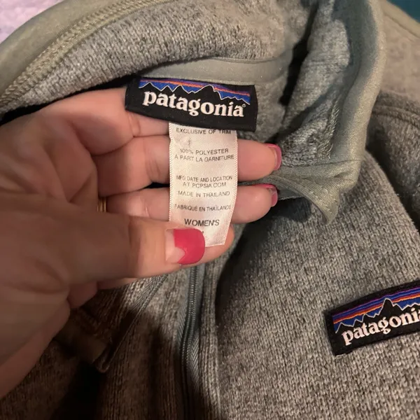 Patagonia Better Sweater Women's 1/4 Zip Fleece Green Gray Heather Medium‎ - Image 4
