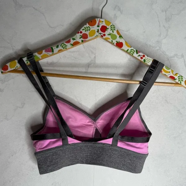 Lululemon If You're Lucky Bra Vintage Pink / Heathered Slate - Image 8