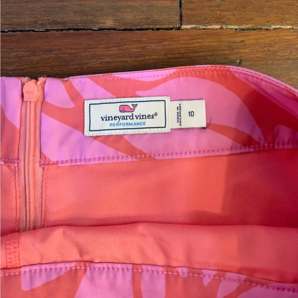 Vineyard Vines Passion Fruit Bloom Golf Performance Skort Pink Sz 10 💛🍄 - Image 9