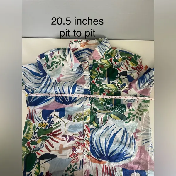 Soft Surroundings Women’s Long Sleeve Shirt Colorful Artistic Leaf & Floral Pattern – Casual Boho - Image 6