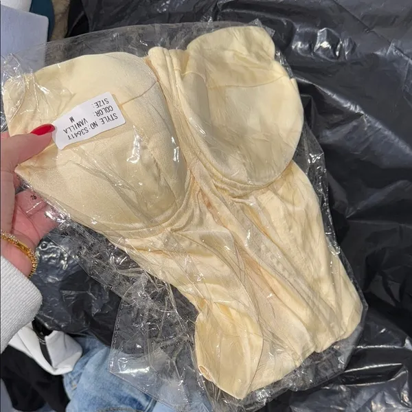 Yellow Satin Bustier Top - Image 3