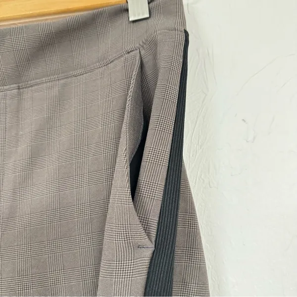 Athleta Brown Micro Plaid Brooklyn Ankle Pants Womens 4 Slim Trouser Classic - Image 5