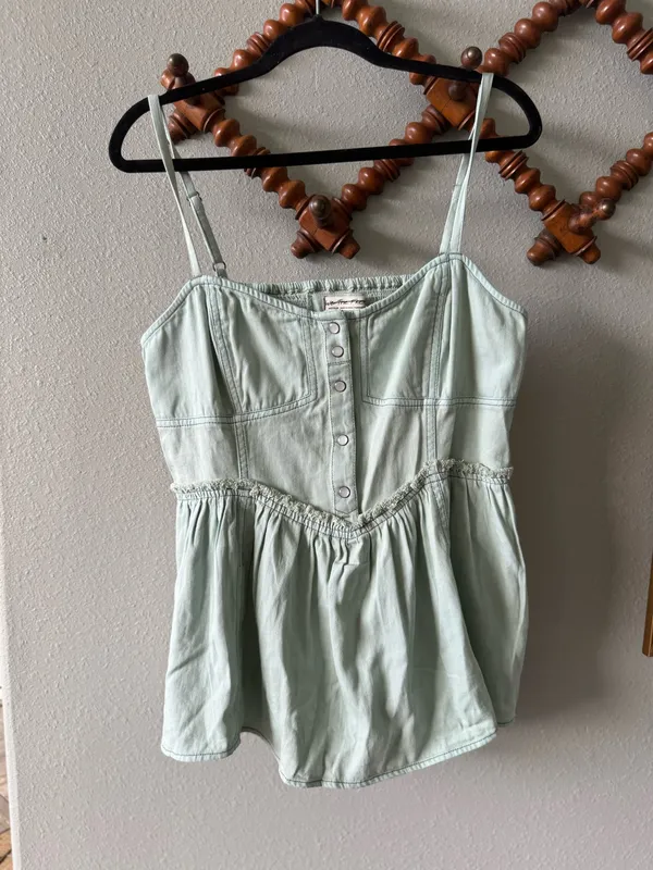 Free People We The Free Reworked Denim Top - Image 3