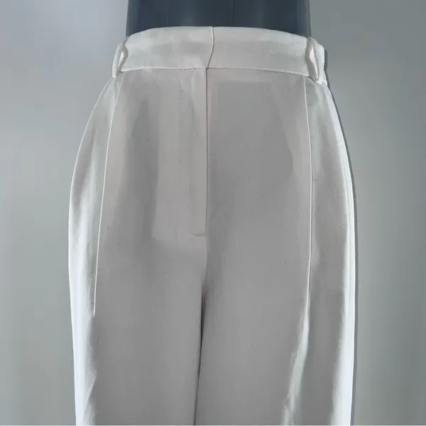 Abercrombie & Fitch Off-White/Cream Curve Love Wide Leg Pleated Front Pants-16 - Image 2