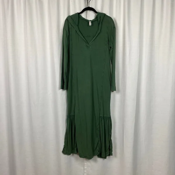 Anthropologie Daily Practice Green Hooded Maxi Dress Sz.XS - Image 5