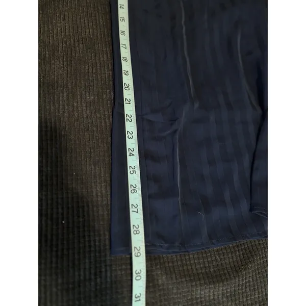 Lulus Navy Blue Halter Wide Leg Pant Jumpsuit Size Large Lined Zip Back‎ Chiffon - Image 12