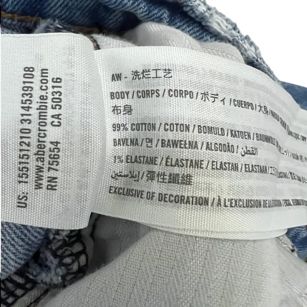 Abercrombie & Fitch 90s Straight Ultra High Rise Distressed Jeans Blue Size26/2R - Image 7