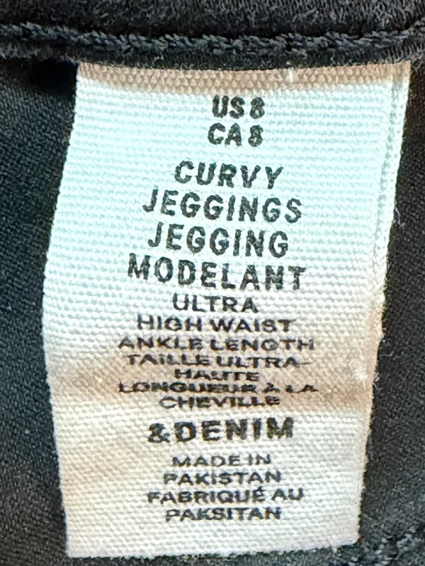 H&M Women’s Ultra High Waist Ankle Length Black Curvy Jeggings Size US 8/UK 12 - Image 4