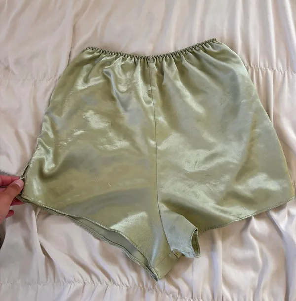 Green Silk Pj Shorts - Image 4