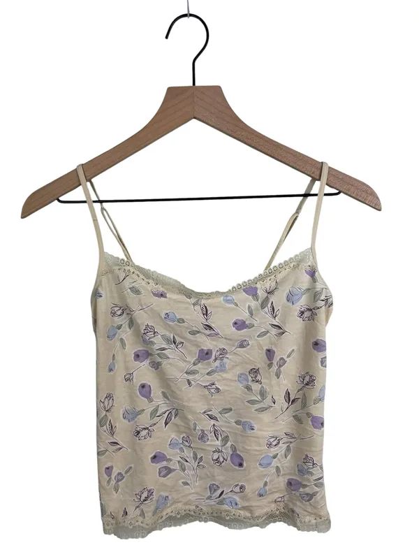 Vintage Y2K Victoria's Secret Lace Trim Floral Cami Tank Top Size Medium Fairy - Image 8