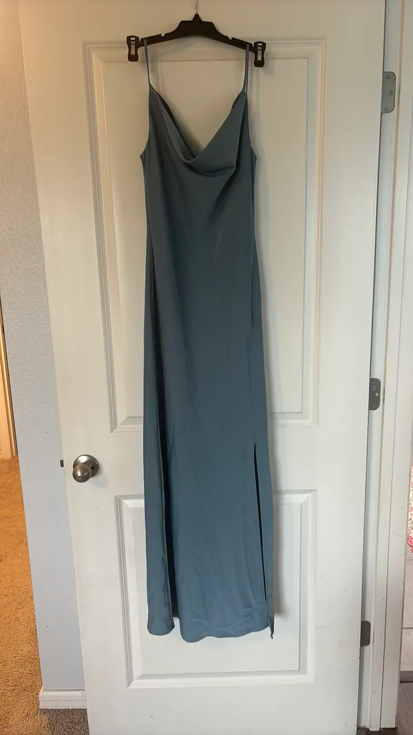 Rachel Zoe Dusty Blue Satin Dress - Image 3