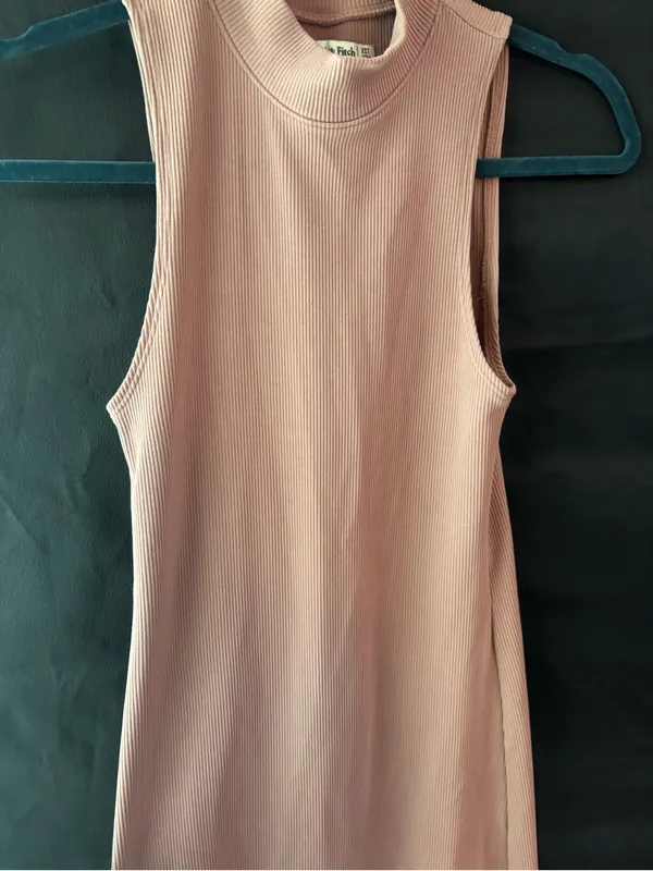 Abercrombie & Fitch Stretchy Dusty Pink Sleeveless Dress - Image 7