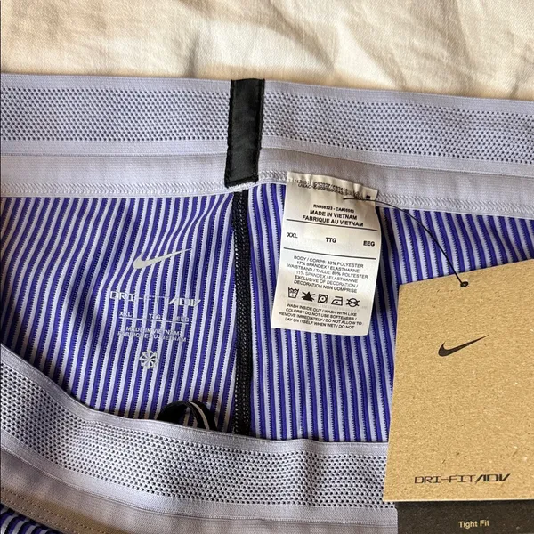 Nike Purple Pinstripe Athletic Shorts - Image 3