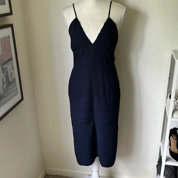 H&M Navy Blue Cocktail Dress Size 8 - Image 14