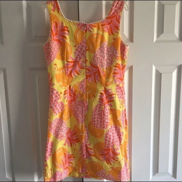 Vintage Lilly Pulitzer Sunrise Pina Colada Shift Dress Pineapple Print Size 2 - Image 3