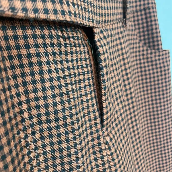 Urban Outfitters Pants‎ Gingham Plaid Black Brown Flared Leg Size 2 Preppy Retro - Image 13