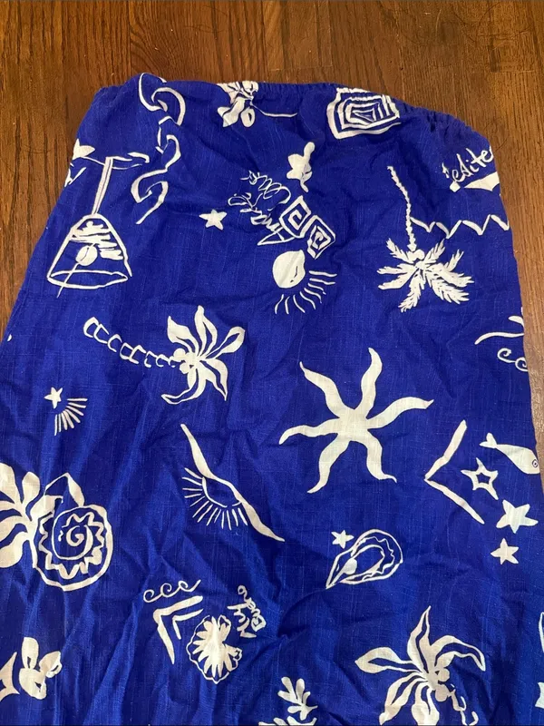 Paper Heart Strapless Blue Floral & Nautical Print Dress - Image 2