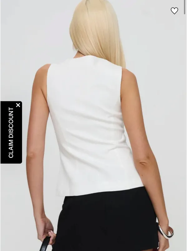 Princess Polly Theodosia Top White NWT - Image 3