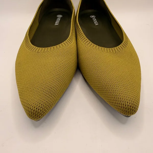 Vivaia Aria Pointed Toe Knit Flats Chartreuse Green Womens Size EU 40/ US 9.5 - Image 4