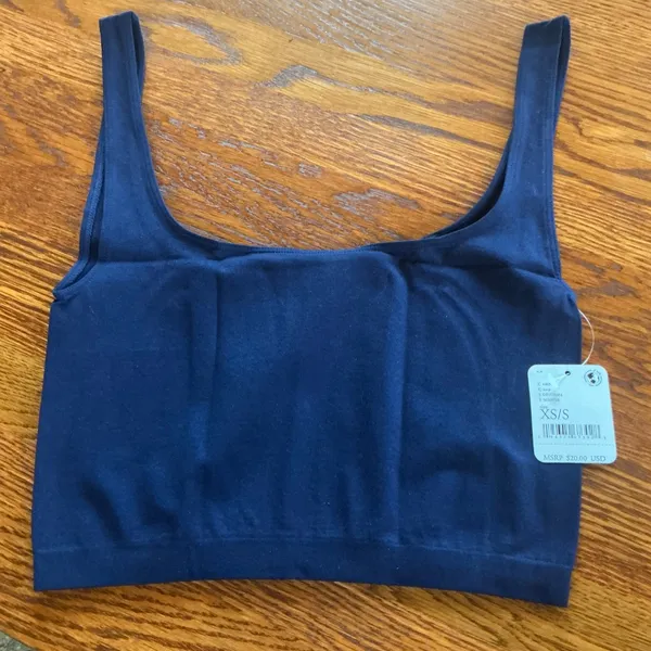 Free People Intimately Smooth Scoop Neck Crop Tank in Navy Sz XS/S NWT $20R - Image 7