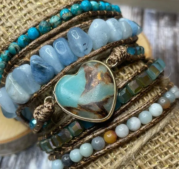 Long Strand Bracelet: The Heart in Turquoise - Image 3
