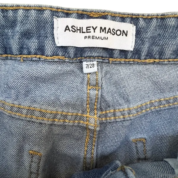 Ashley Mason Cherry Embroidered Wide Leg Jeans Women 7/28 Festival‎ Rockabilly - Image 6