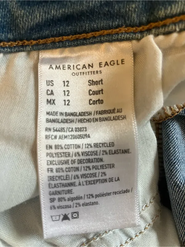 American Eagle Outfitters Skinny Jeans in Faded Blue Wash SZ 12 SHORT - Image 3
