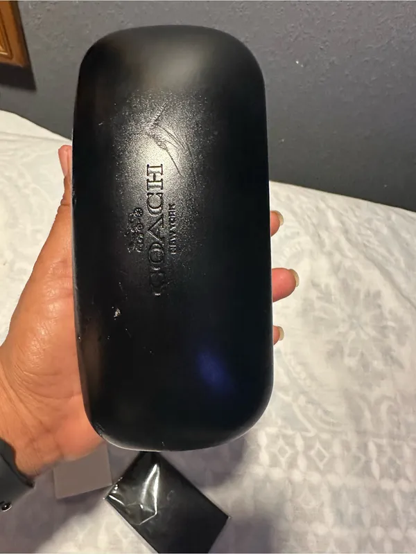 Coach Black Eyewear Case with Gold Logo and Cloth - Image 7