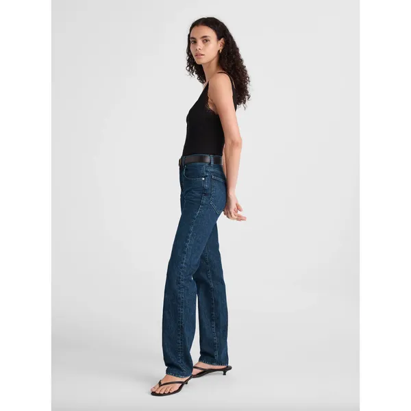 Madewell The Longline Straight Jean Mckinney Wash Dark Blue Rigid US 25 - Image 3