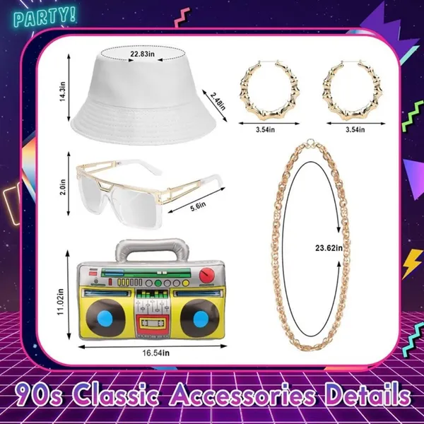 Neon 80s 90s Jumpsuit Outfit Tracksuit Halloween Costume Party Accessories SMALL - Image 3