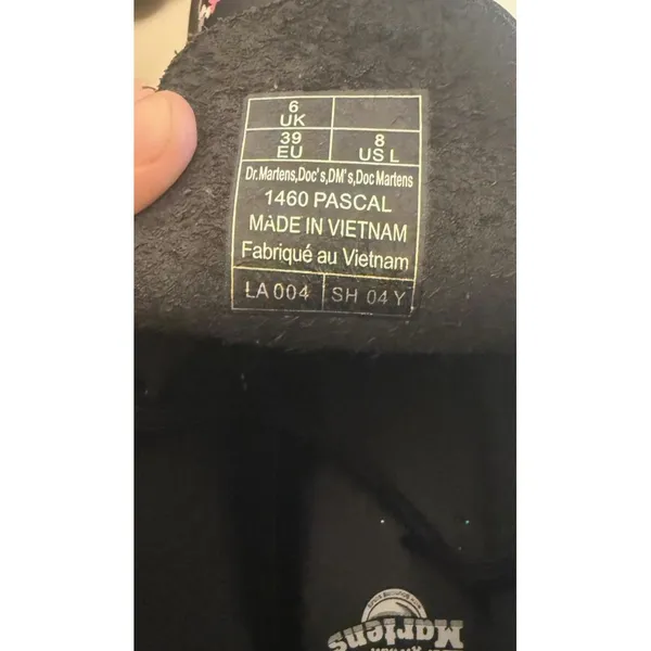Dr Martens 1460 Pascal Boots Womens Size 8 Black Floral Leather Combat‎ Ankle - Image 7