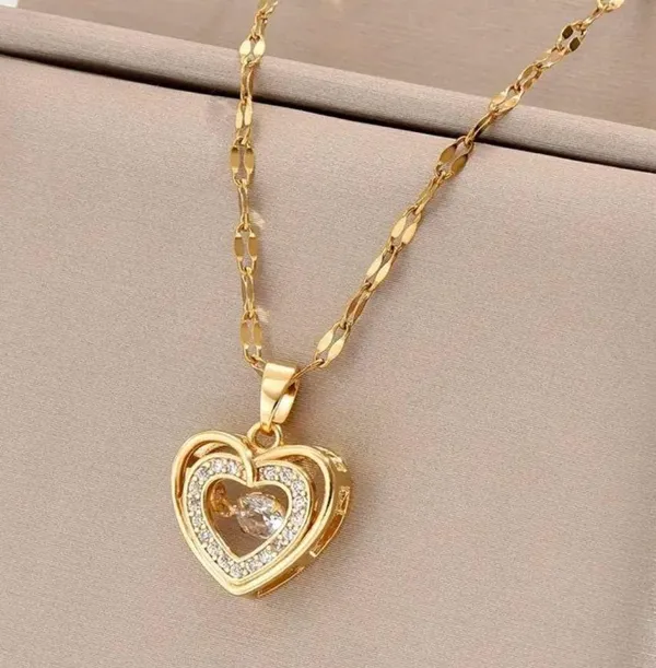 Graduation Gift 🎓 Golden Love Heart Pendant Necklace, Simple Necklace - Image 3