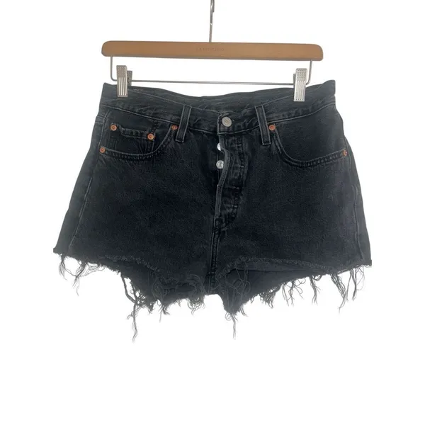 ✨LEVIS 501 Original Cutoff Black Sz 28 Shorts✨ - Image 7