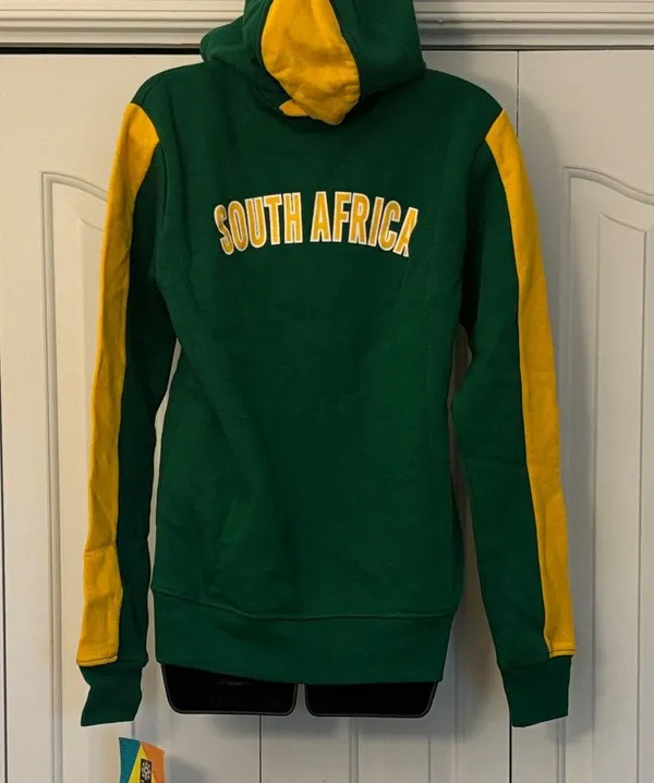 FIFA South Africa Zip-Up Hoodie Green / Yellow Women Size XS - Image 3