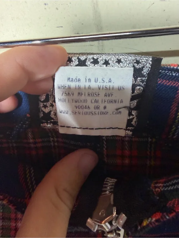 Serious Y2K Punk Plaid Bondage Cargo Pants Zip Hem Grunge Cyber Goth Size 7 - Image 9