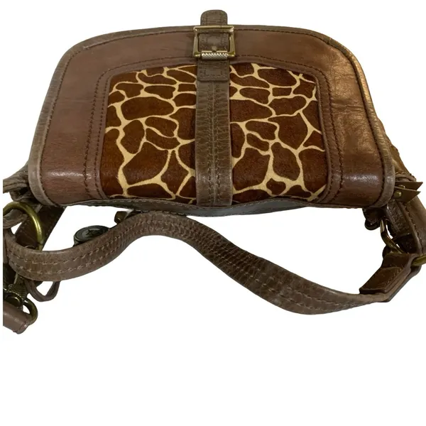 The Sak Brown Distressed Leather W/Calf Hair In Giraffe Print Bag - Image 5