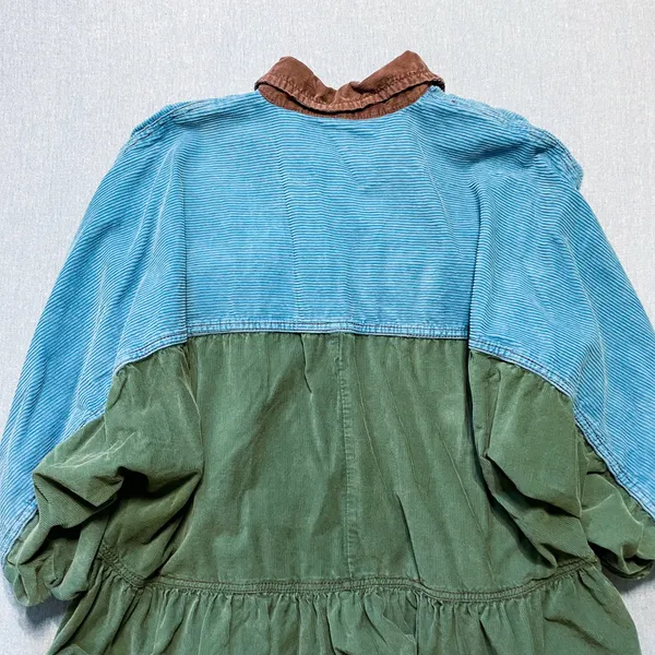 Free People Wild Roads Mini Button Down Puff Sleeve Babydoll Pocket Dress Size S - Image 6