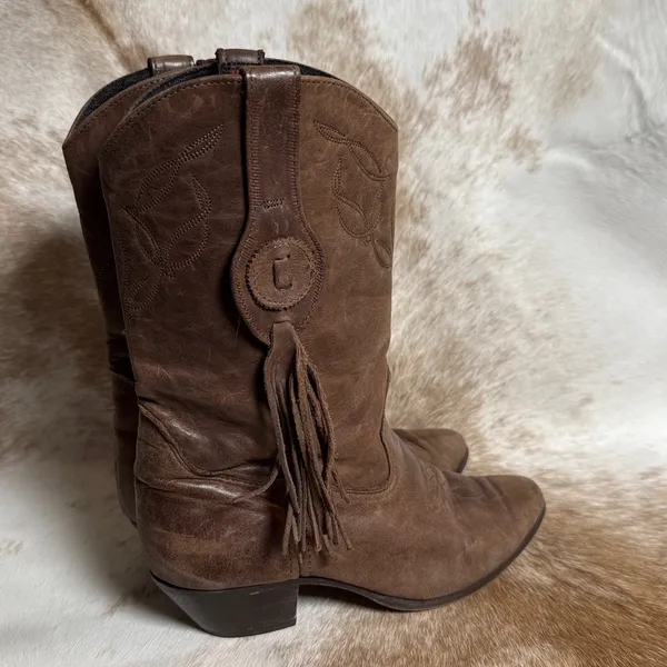 “Laredo” Burning Man‎ Cowboy Boots Vintage Size 7 B39 - Image 5
