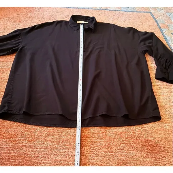 Rokoko Black Blouse Women’s Size M Long Sleeve Button Front Shirt - Image 3