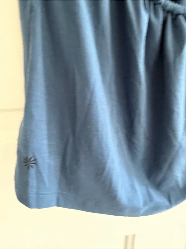 Athleta Open Back Short‎ Sleeve Active Top Blue Size Small - Image 4