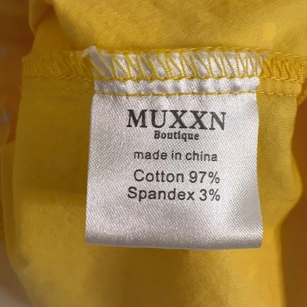 Muxxn Yellow Polka Dot 50s Style Swing Dress Sz L - Image 4