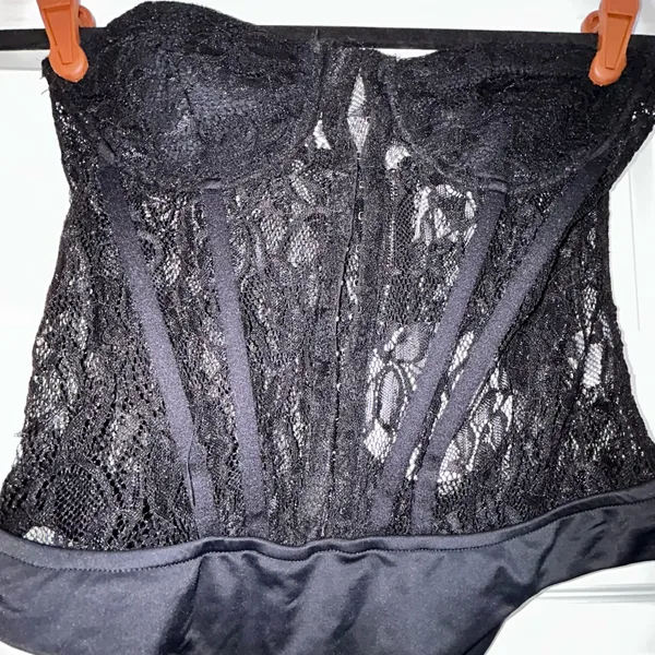 New, Princess Polly Rafferty Strapless Corset Hook Closure Lace Bodysuit Size 8/AU 12 - Image 2