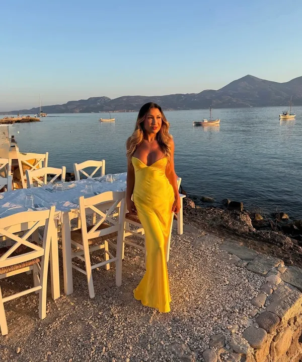 Zara golden Yellow Maxi satin corset bodycon formal Dress evening party wedding - Image 9