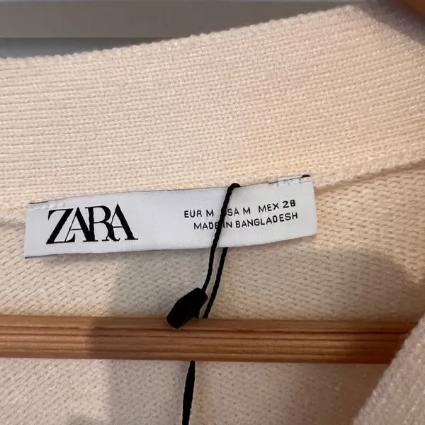 NWT Zara Cream and Black Knit Cardigan Sweater - Image 2